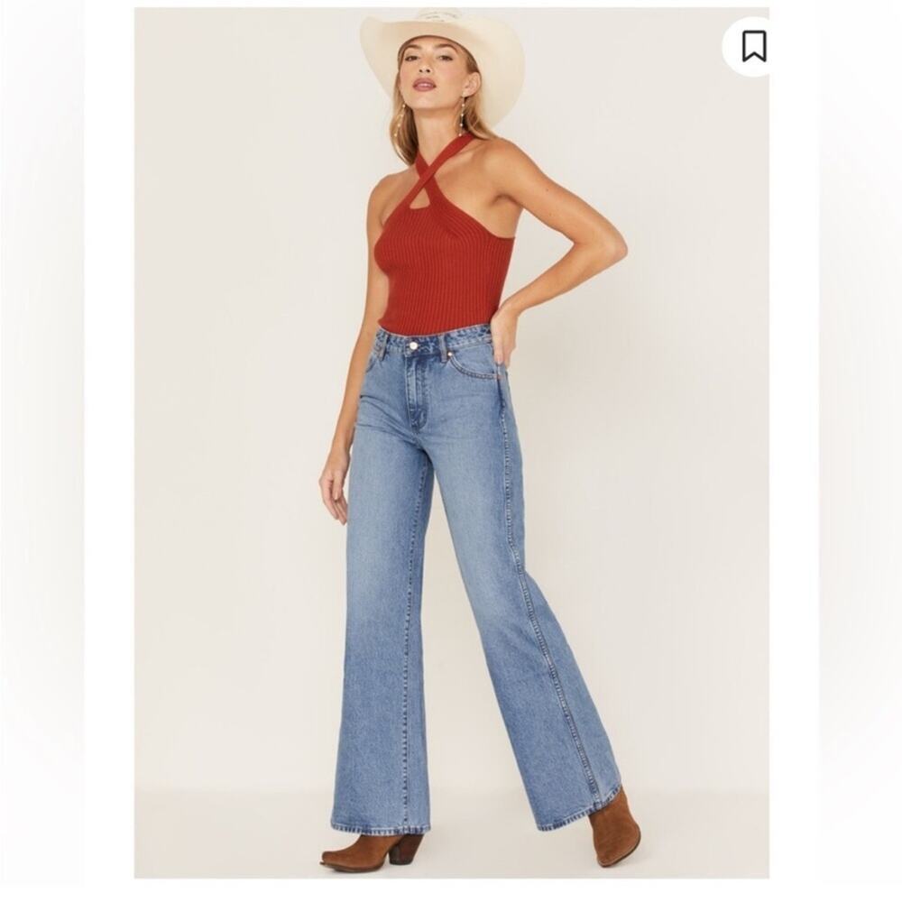 WRANGLER LIGHT WASH BONNIE LOOSE FLARE WIDE JEANS 28 x 32